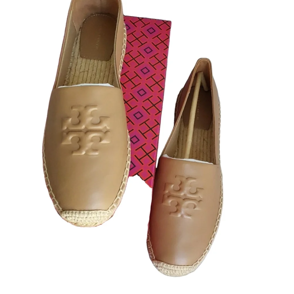 Tory‎ Burch Tan Espadrille Flats Women'S Tiramisu Size Various